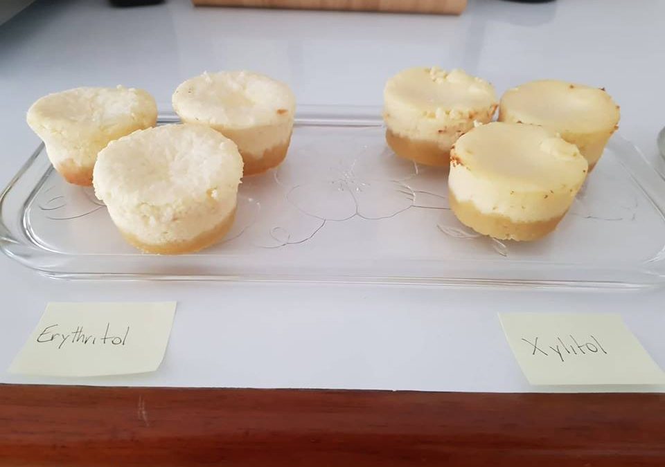 Which sugar replacement makes the best low-carb, mini cheesecakes?